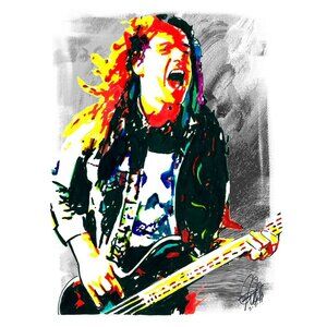 Cliff Burton Metallica Bass Metal Hard Rock Music Print Poster Wall Art 18x24